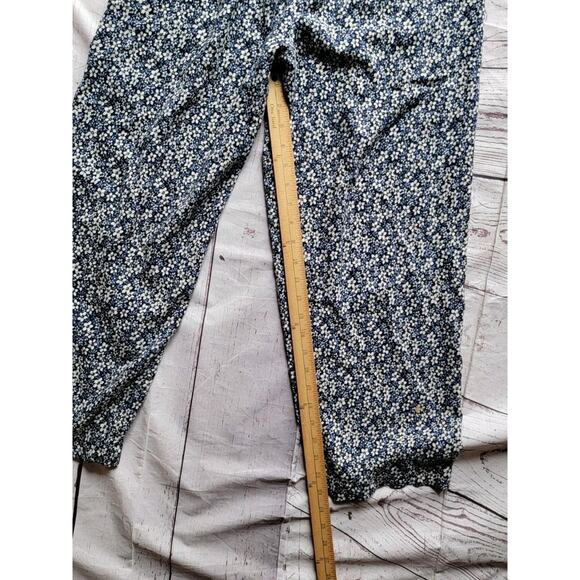 Laura Tyler Women Capri Pant Size M Blue Floral Pattern Drawstring - Picture 4 of 7